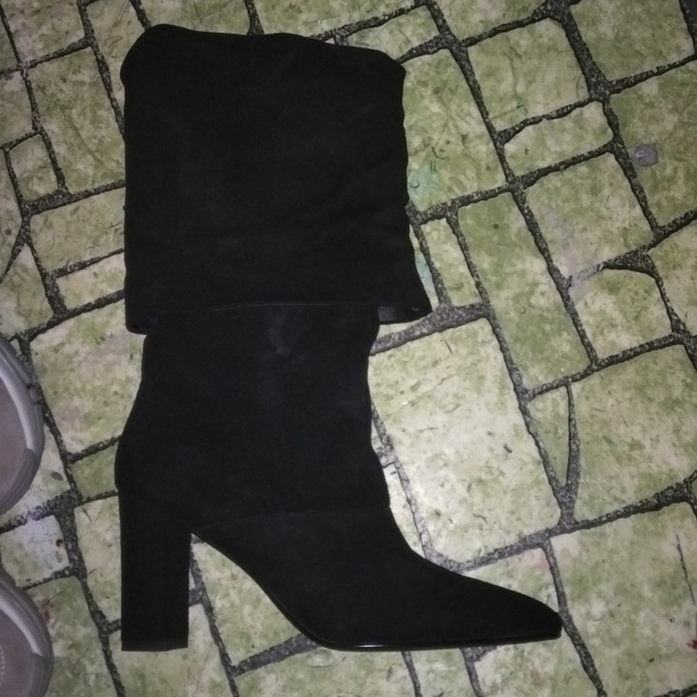 Women's black high heel boots
